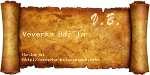Veverka Béla névjegykártya